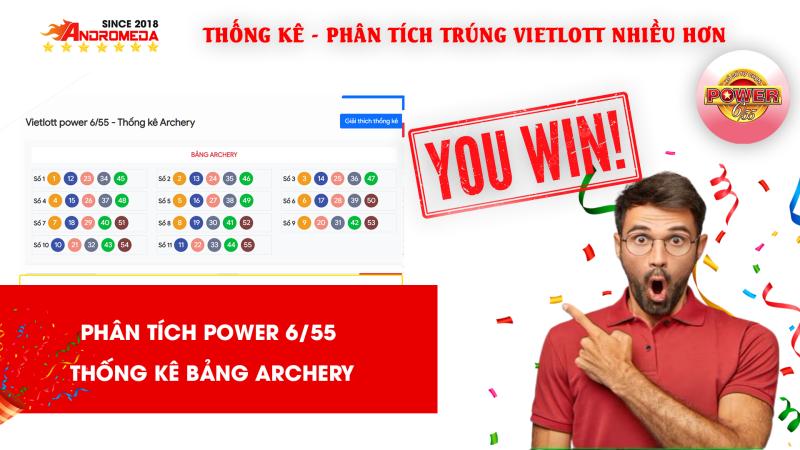 POWER 6/55 -  Hướng dẫn thống kê phân tích BẢNG ARCHERY