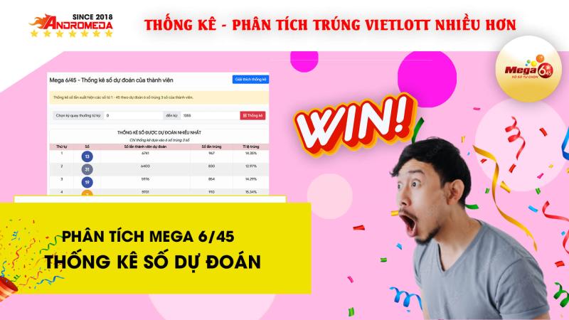 MEGA 6/45 - Hướng dẫn thống kê phân tích CÁC SỐ DỰ ĐOÁN