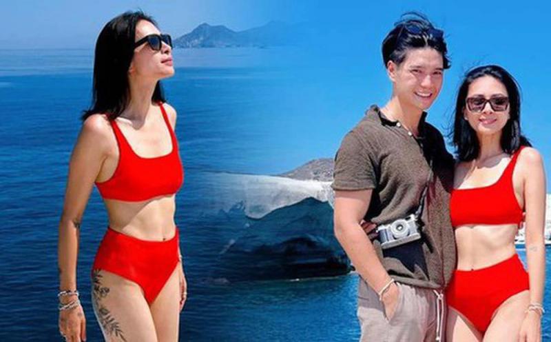 Ngô Thanh Vân diện bikini nóng bỏng bên chồng ở đảo thiên đường Milos