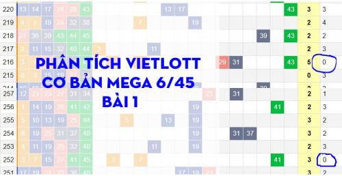 Phân tích Vietlott mega 6/45 cơ bản 1 - Số nguyên tố và phân tích kết hợp