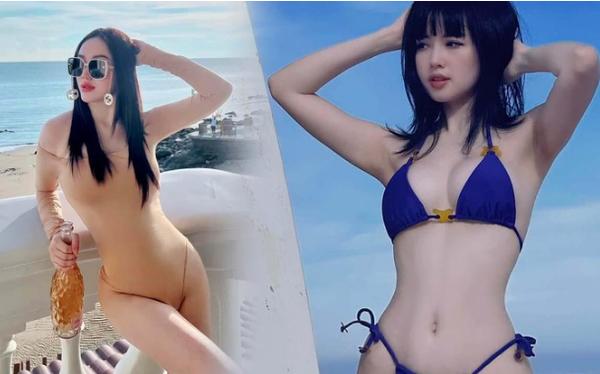 'Mẹ hai con' Tâm Tít khoe body với loạt bikini bé xíu