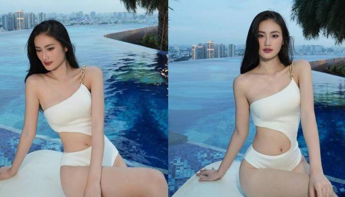 Hoa hậu Ý Nhi khoe body với bikini khoét hông cao